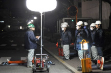防災訓練にて非常用照明の有効性を検証