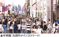 中央路（大邱のメインストリート）